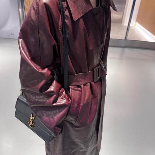 双面穿长款经典显瘦皮风衣