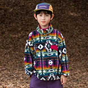 加绒外套儿童半开襟奥粒绒卫衣潮 2025新款 男童冬装 上衣保暖套头衫