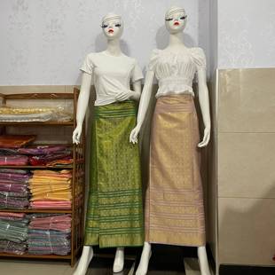 泰国缅甸服装半身高腰长裙傣族一片裙适合旅游拍照修身气质小清新