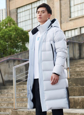 李宁长款羽绒服国家队赞助款男子冬季防风保暖连帽外套AYMS209