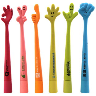 BKS广告笔定制logo 可印字印刷圆珠笔订做 儿童节学生高颜值个性宣传礼物卡通随意弯曲手势笔