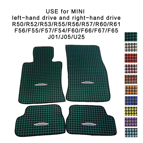 适用于宝马迷你mini左右舵汽车脚垫千鸟格R50R52R56R55R60F56F60