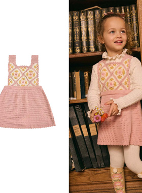 现货▲法国Louise misha 25秋冬新款女童甜美针织无袖连衣裙