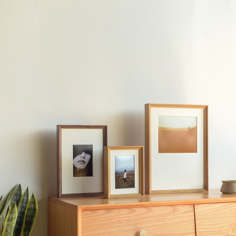 柚木黑胡桃木裱画框简约现代挂墙