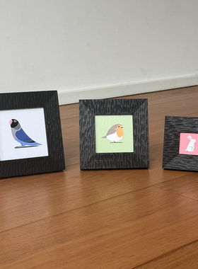 黑色手工纹理相框摆台加打印照片实木高级感木制桌面摆台尺寸定制