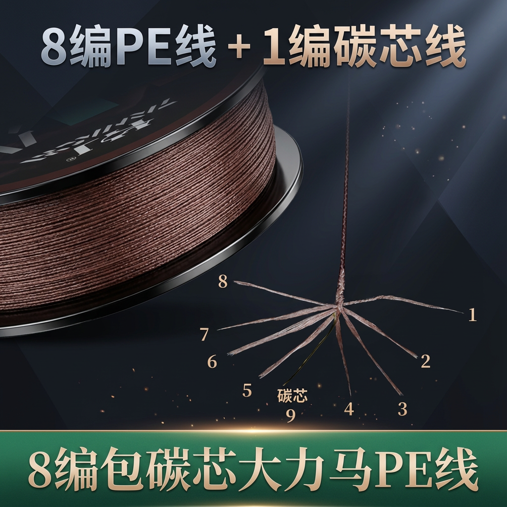 8编碳芯(8编+1)大力马PE线100米防咬防缠绕路亚子线超强拉力耐磨