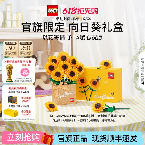 乐高40524向日葵礼盒积木摆件