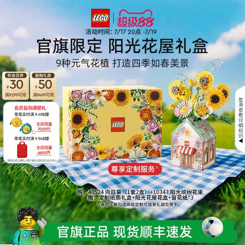 乐高阳光花屋礼盒永生花积木礼物