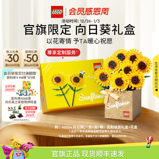 40524向日葵礼盒永生花积木玩具 乐高官方旗舰店正品 新年礼物