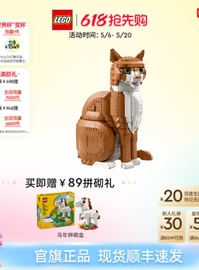 乐高官方旗舰店正品21376橙色的猫橘猫拼搭积木玩具摆件生日礼物