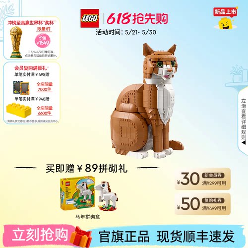 乐高21376橙色的猫积木玩具