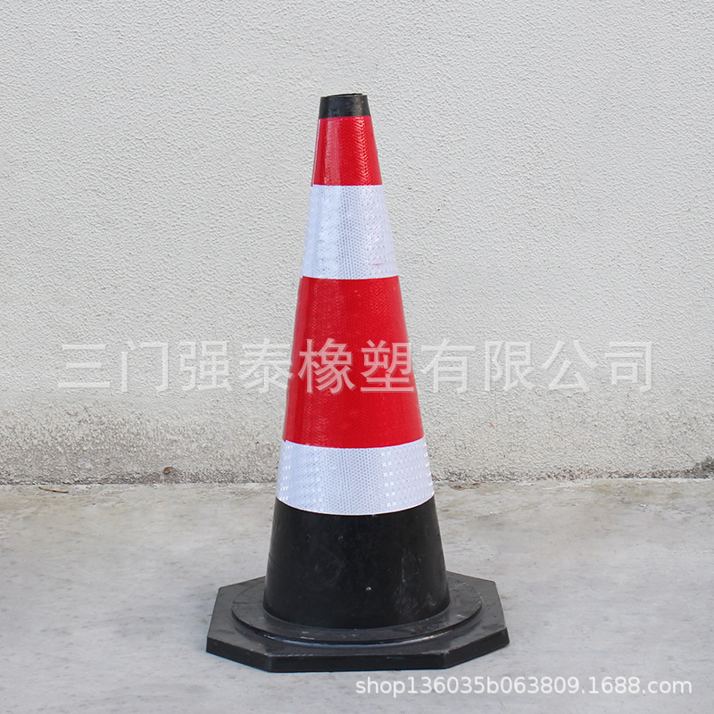 70CM橡胶塑料路锥 反光圆桶雪糕筒 PU路障警示路标道路厂家直发