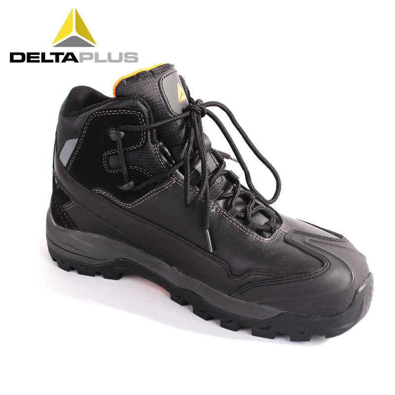 代尔塔301336全牛皮高帮鞋 防砸防刺穿耐高温耐磨防滑劳保鞋