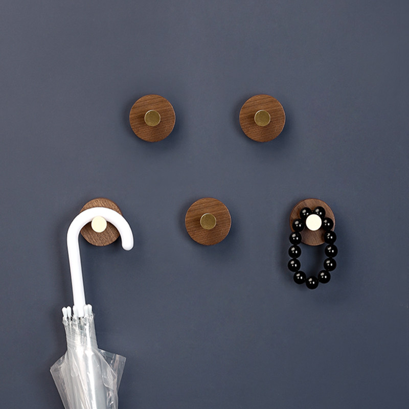 北欧风实木免打孔简约门户衣帽钩