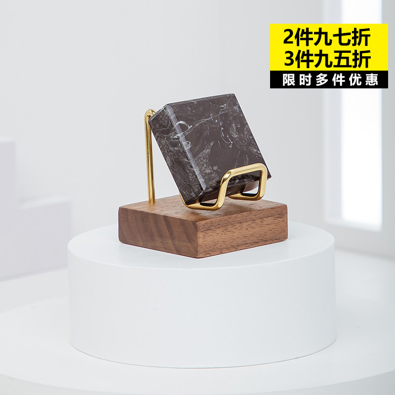 胡桃木水晶石底座水晶球展示架石头架摆放饰品架托盘多功能底座