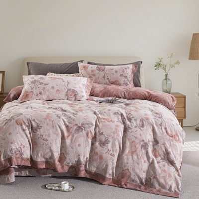 中古美学A类色织提花双层纱全棉四件套双面可用事事如意床单被套