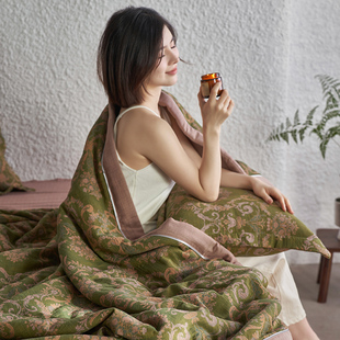 A类母婴级色织全棉双层纱布软被吸湿透气纯棉空调夏凉被三四件套