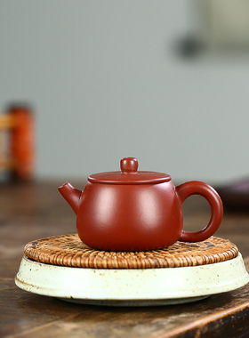 宜兴大口188孔大红袍 80CC小容量紫砂茶壶手工宜兴市中式纯色