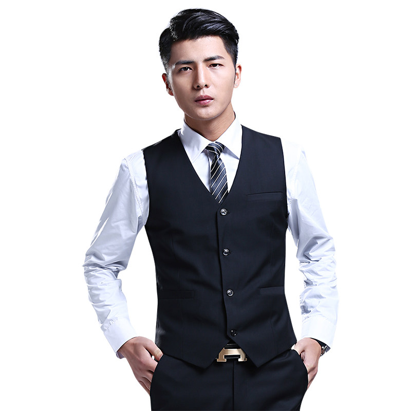 马甲男士修身搭配西服马夹青年商务职业面试上班西装搭配