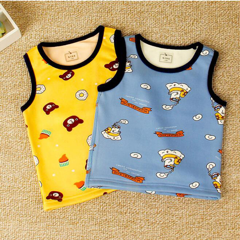 儿童冬季加绒无痕背心