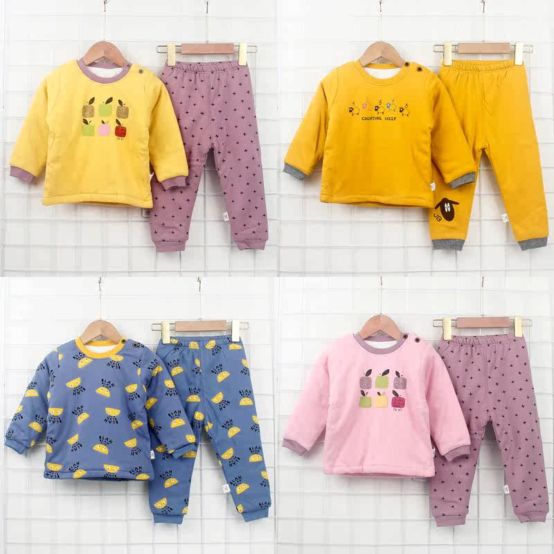 儿童棉服套装加棉肩扣冬季