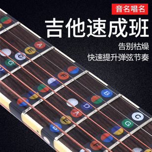 吉他音名音节唱名指板贴纸初学快速教材贴纸和弦简谱音阶简谱贴