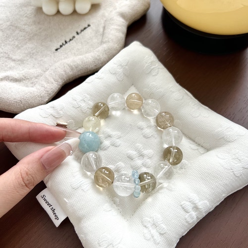 辛琬初五行全能天然水晶多宝手链女款手串礼物招财送女友一图一物
