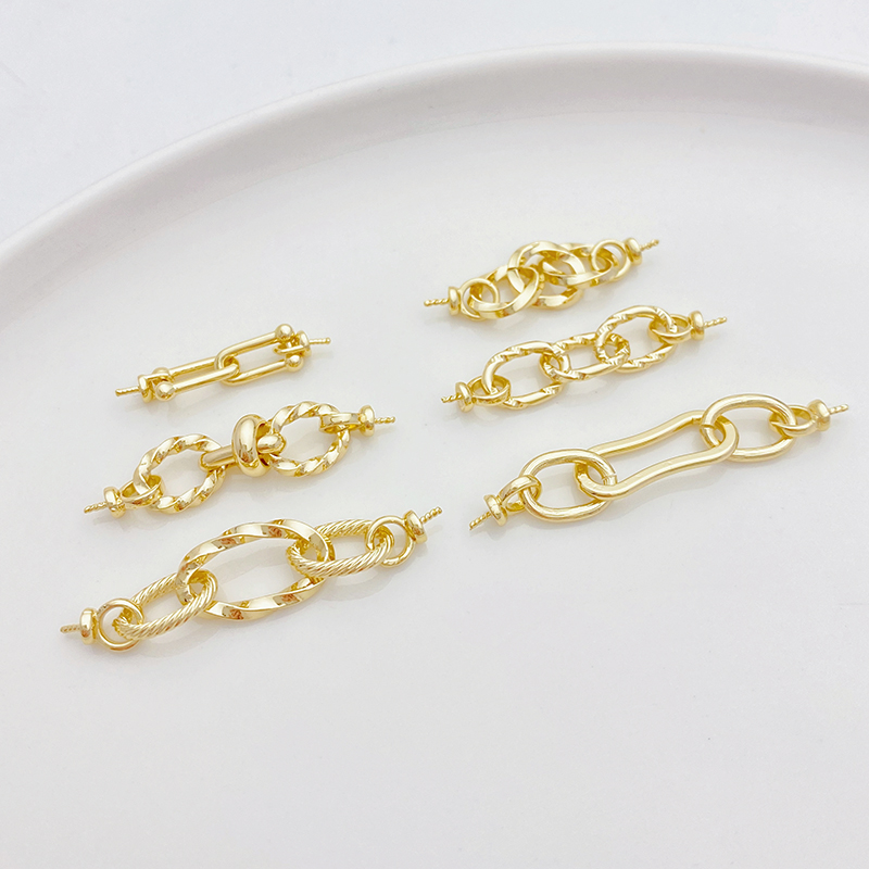 14K包金保色马蹄扣连接链条diy