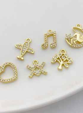 14K包金保色微镶锆石吊坠挂件