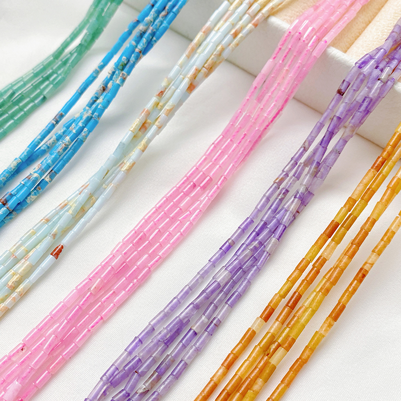 天然石水晶4*2mm细小圆管珠