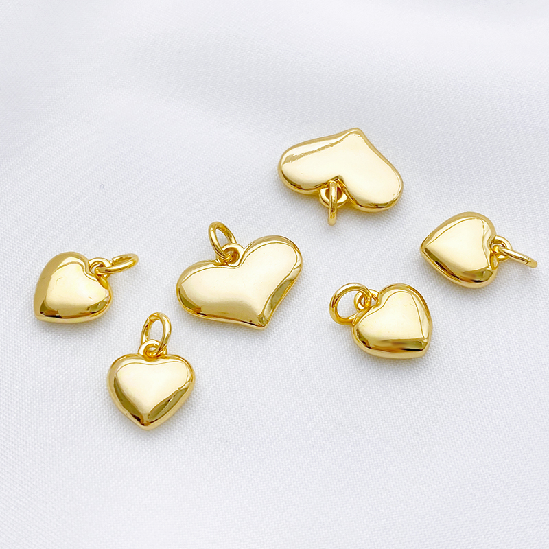 18K包金保色光亮桃心爱心小吊坠