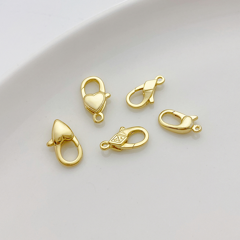 14K包金保色韩产龙虾爱心弹簧扣