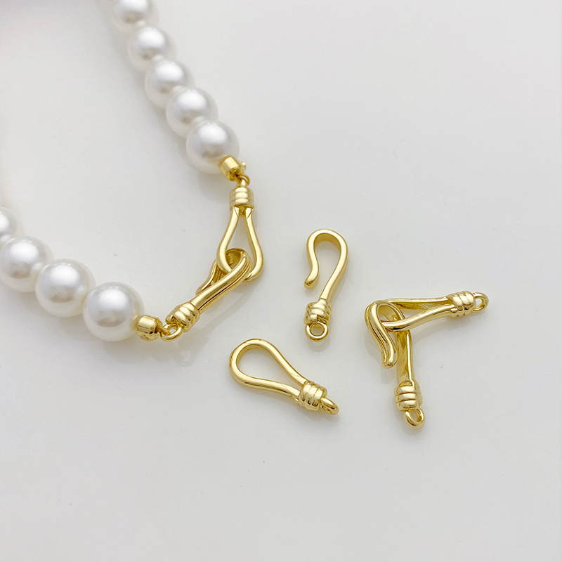 14K包金保色鱼钩形收尾连接扣