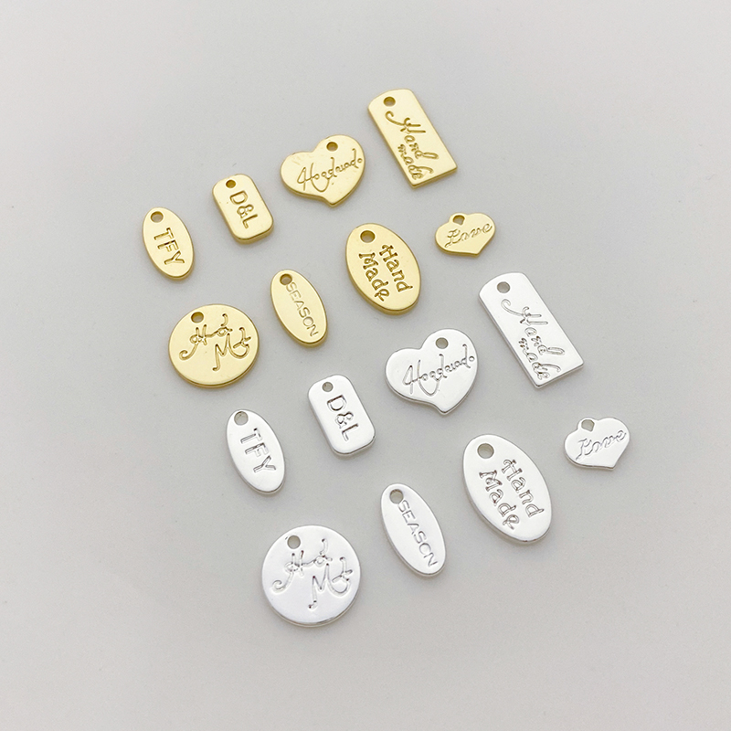 14K包金银色英文吊牌字母吊坠