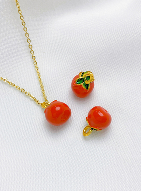 古法金保色好柿发生吊坠小挂件