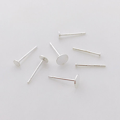 S925纯银耳钉耳针平头珠盘