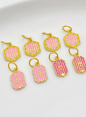 S925古法银镀金烧蓝五条经吊坠