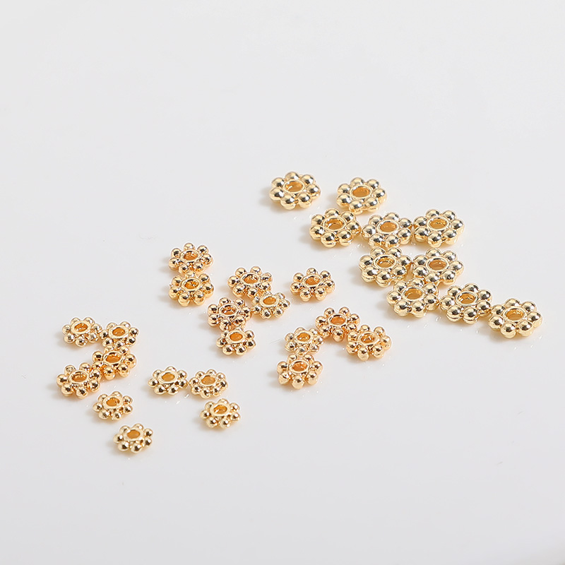 14K包金雪花片花托珍珠隔片