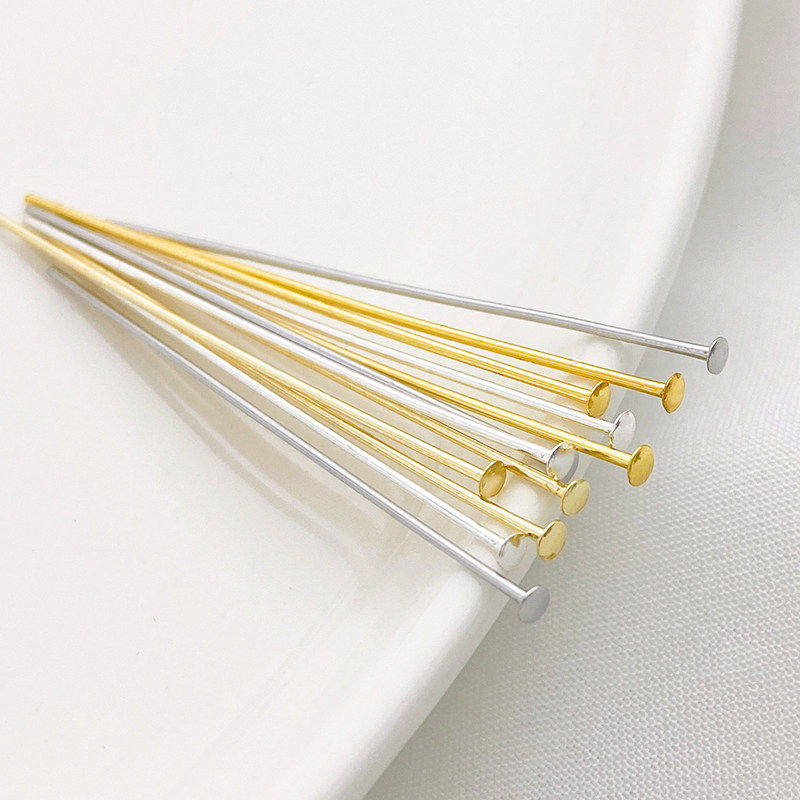 14K18K包金银色保色圆弧面T针半圆头针弧形针手工diy饰品耳饰配件