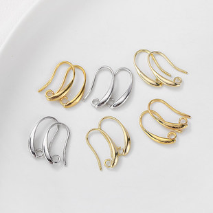 14K包金保色U形耳钩耳坠手工diy制作耳夹耳环耳钉耳饰品材料配件