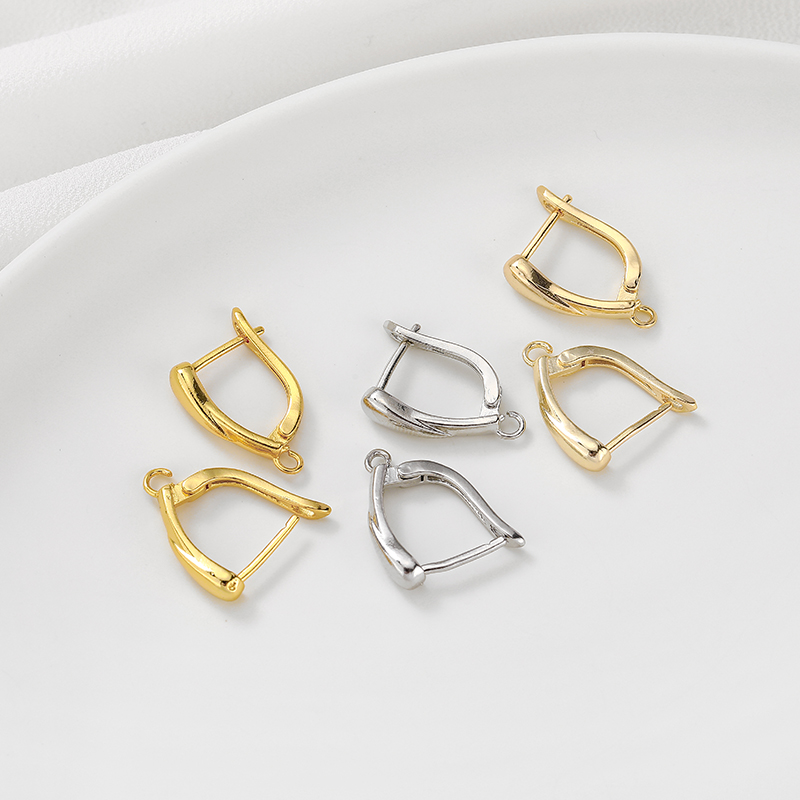 14k包金保色水滴形diy耳夹耳扣