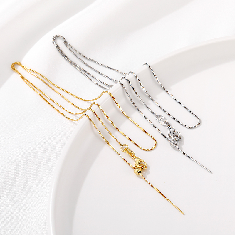 18K包金可调节盒仔项链diy配件