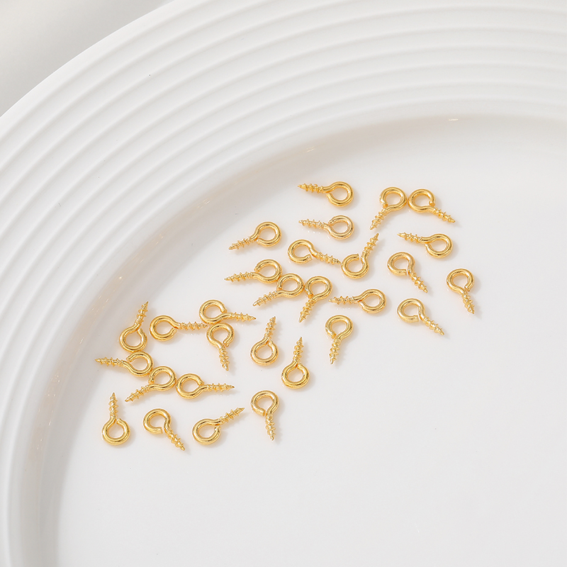 18k包金羊眼螺丝钉手工diy配件