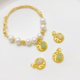 Подвеска из нефрита, аксессуары, золотой цвет, DIY