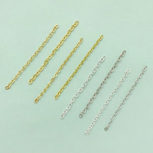 14K镀真金链子O字链条马尾链手工diy手链项链延长链饰品配件10cm