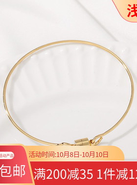 14K包金保色圆形磁扣手镯手环