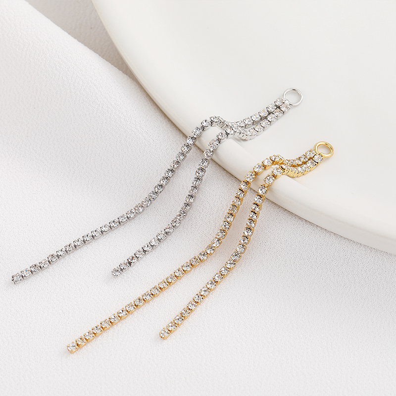 14k包金保色耳线流苏吊坠diy