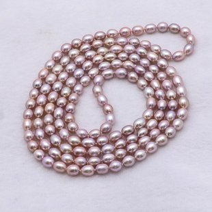 极光无瑕紫色胖米无核淡水珍珠毛衣链长款缠绕多层项链百搭多戴