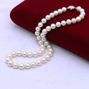 珍品轻奢9 10mm无核淡水珍珠项链天然强光近正圆百搭母亲节妈妈礼