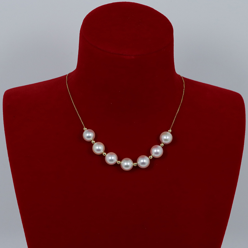 Akoya海水珍珠吊坠强光18K金项链